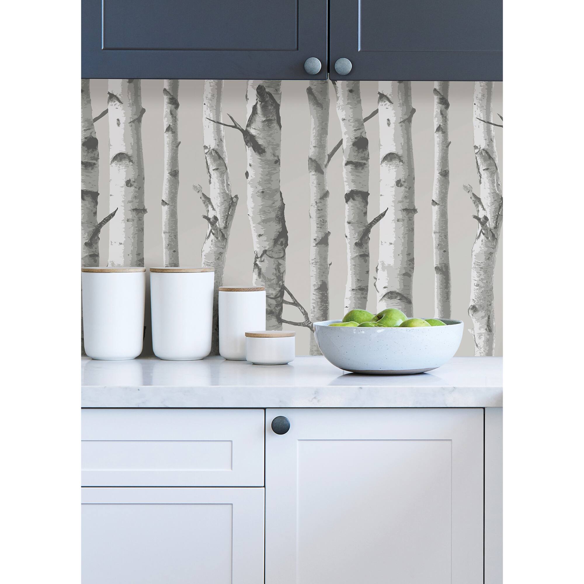 InHome Birch Forest Gray Peel & Stick Wallpaper